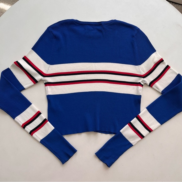 Zara Multicoloured Cropped Longsleeve Knit Size Medium - Picture 5 of 7